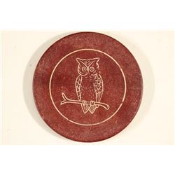 VINTAGE POKER CHIP DARK MAROON / WHITE ENGRAVED