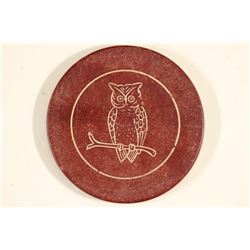 VINTAGE POKER CHIP DARK MAROON / WHITE ENGRAVED