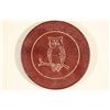 Image 1 : VINTAGE POKER CHIP DARK MAROON / WHITE ENGRAVED