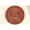 Image 2 : VINTAGE POKER CHIP DARK MAROON / WHITE ENGRAVED