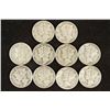 Image 1 : 10 ASSORTED 1940'S MERCURY DIMES