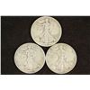 Image 1 : 1943,45 & 47 WALKING LIBERTY HALF DOLLARS