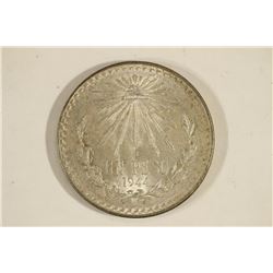 1944 MEXICO CAP & RAYS SILVER PESO .3856 OZ. ASW