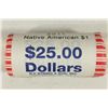 Image 1 : $25 ROLL OF 2011 NATIVE AMERICAN DOLLARS BU