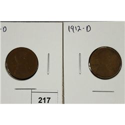 1911-D & 1912-D LINCOLN CENTS