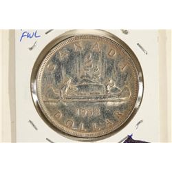 1952 CANADA SILVER DOLLAR FULL WATAR LINES BU