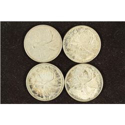 2-1964,1966 & 1968 CANADA SILVER 25 CENTS