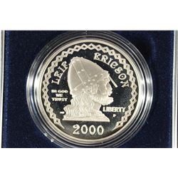 2000-P LEIF ERICSON MILLENNIUM PROOF SILVER DOLLAR