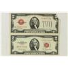 Image 1 : 1928-G (MISSING CORNER) & 1953 $2 US NOTES RED