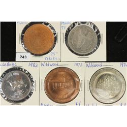 5 ASSORTED CANADA TRADE DOLLARS UNC, 1964 & 1979