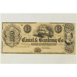 1800'S CANAL AND BANKING COMPANY NEW ORLEANS