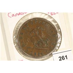 1854 BANK OF UPPER CANADA 1 PENNY BANK TOKEN