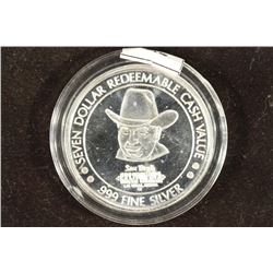 .999 FINE SILVER $7 CASINO TOKEN SAM BOYD'S