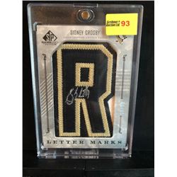 SIDNEY CROSBY 2006-07 SP GAME USED LETTERMARKS AUTOGRAPH 10/50