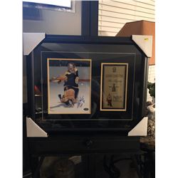 HHOF 1985 GERRY CHEEVERS 16X20 FRAMED AUTOGRAPHED PHOTO W/4X8 CUSTOM SUBLIMATED NAME PLATE COA INCLU