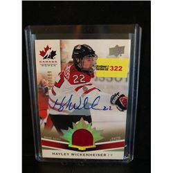 HAYLEY WICKENHEISER 2014 UD TEAM CANADA WOMEN AUTOGRAPH & GAME USED PATCH