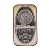 Image 1 : 1973 Unite for Peace 1 oz .999 Fine Silver Art Bar