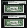 Image 2 : Changeover Pair of 1935D $1 Silver Certificate Notes PMG Gem Uncirculated 66EPQ