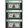 Image 1 : (3) Consecutive 1928A $1 Funnyback Silver Certificate Notes PCGS Very Choice New