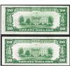 Image 2 : (2) Consecutive 1929 $20 Federal Reserve Notes Minneapolis, MN Partial Misalignm