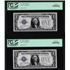 Image 1 : (2) Consecutive 1928A $1 Funnyback Silver Certificate Notes PCGS Gem New 65PPQ