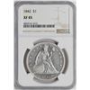 Image 1 : 1842 $1 Seated Liberty Silver Dollar Coin NGC XF45