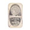 Image 1 : 1973 Unite for Peace 1 oz .999 Fine Silver Art Bar