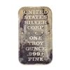 Image 2 : 1973 Unite for Peace 1 oz .999 Fine Silver Art Bar
