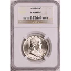 1954-D Franklin Half Dollar Coin NGC MS64FBL