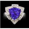 Image 1 : 14KT White Gold 5.59 ctw Tanzanite and Diamond Ring
