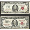 Image 1 : Lot of (2) 1966 $100 Legal Tender Notes- Split & Pinhole