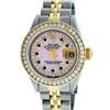 Image 1 : Rolex Ladies Two Tone 14K Pink MOP Sapphire String Diamond Datejust Watch