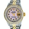 Image 2 : Rolex Ladies Two Tone 14K Pink MOP Sapphire String Diamond Datejust Watch