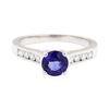 Image 2 : Platinum 0.96 ctw Sapphire and Diamond Ring