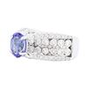 Image 2 : 14KT White Gold 1.59 ctw Tanzanite and Diamond Ring