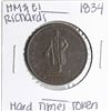 Image 1 : 1834 HM & El Richards Hard Times Token