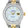 Image 1 : Rolex Mens Two Tone MOP 3 ctw Channel Set Diamond Datejust Watch