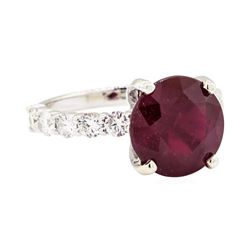 14KT White Gold 5.80 ctw Ruby and Diamond Ring