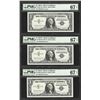 Image 1 : Lot of (3) Consecutive 1957A $1 Silver Certificate Notes PMG Superb Gem Unc 67EP