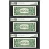 Image 2 : Lot of (3) Consecutive 1957A $1 Silver Certificate Notes PMG Superb Gem Unc 67EP