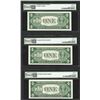 Image 2 : Lot of (3) Consecutive 1935E $1 Silver Certificate Notes PMG Gem Uncirculated 65