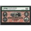 Image 1 : 1850s-60s $1 Stonington Bank Connecticut Obsolete Note PMG About Uncirculated 55