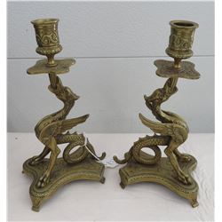 Bronze Gargoyle Candle Holders