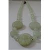 Chinese Jade Necklace w/Carved Flowers