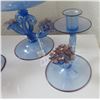 Image 3 : Irradiated Murano Pedestal Compote w/2 Candleholders