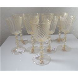 9 Murano Glass Goblets