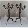 Pair of Bronze Art Nouveau Candlestick Holders