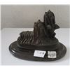 Bronze Yorkie Dog Sculptures on Base