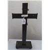Image 11 : Antique Metal Religious Crucifix on Stand