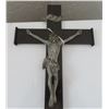 Image 18 : Antique Metal Religious Crucifix on Stand